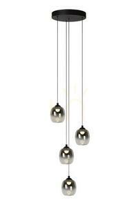 Taklampa Lucide Tamino svart metall glas 4-ljus LED 74419/20/30 small 0