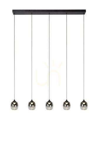 Kontrollera Lucide TAMINO svart pendellampa LED 5-ljus 127 cm 74419/25/30