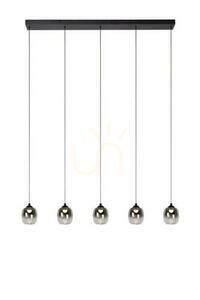 Lucide TAMINO svart pendellampa LED 5-ljus 127 cm 74419/25/30 small 0