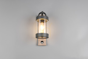 Trio SAMBESI 204169135 E27 utomhusvägglampa med rörelsesensor, träimitation small 6