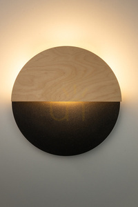 Vägglampa Sigma LUNA M svart/ek plywood LED 7W 40865 small 1