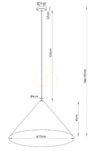 Pendellampa Sigma VESUVIO 3xE27 svart/guld 70 cm 41038 small 3