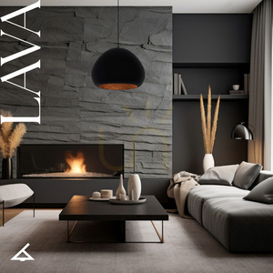 Pendellampa Sigma LAVA svart guld E27 loft 52 cm SKU 41077 small 2