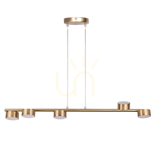 Kontrollera Pendellampa Sigma PUNTO 5xGX53 borstat guld SKU 40829