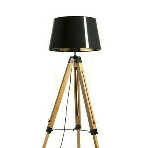 Rendl ALVIS/RIDICK R14501 golvlampa – bambu, svart skärm med guldfärgad insida small 3