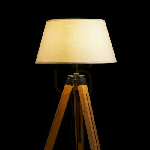 Kontrollera Alvis/Ambitus 46 Golvlampa Vit Bambu/Svart 230 V Led E27 15 W.
