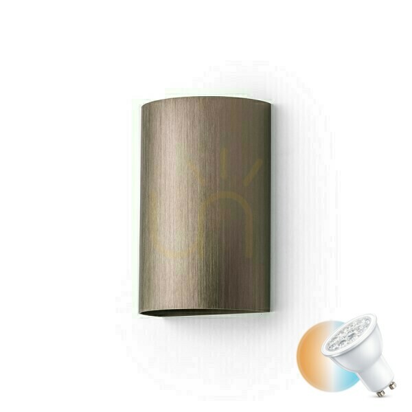 Kontrollera Vägglampa Capri R Borstad Brons 230 V Led Gu10 2x9 W. Vägglampa Capri R Borstad Brons 230 V Led Gu10 2x9 W.