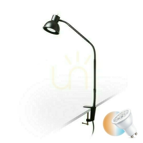 Kontrollera Harmony bordslampa med skrivbordsklämma Svart 230 V Led Gu10 8 Watt.