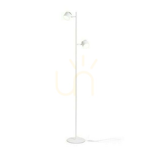 Kontrollera Nova Ii Golvlampa Vit Krom/Acryl Milk 230 V Led 2x3,5 W 3000 K