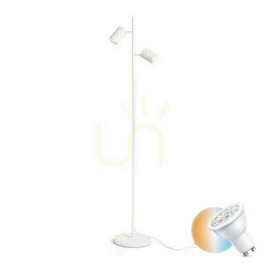 Flynn Ii Golvstativlampa Vit 230 V Led Gu10 2x9 W. small 0