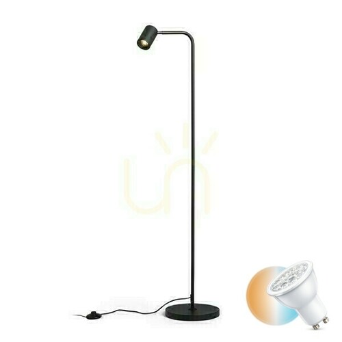 Kontrollera Flynn I Golvstativlampa Svart 230 V Led Gu10 9 W.