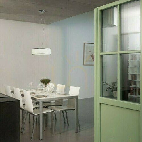 Kontrollera Rendl CASSABLANCA LED-pendellampa 40 cm, krom, 35 W, 3000 K – R14551
