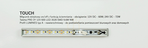 Kontrollera TOUCH-brytare för LED-list med PWM-dimmer 60W/12V 72W/24V