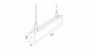 LUMINES Dulio armatur vit lack. 4000K 120cm small 1