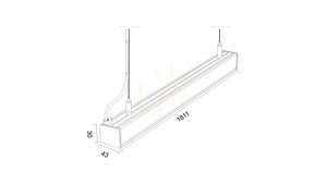 LUMINES Iledo armatur vit lack. 4000K 180cm small 1