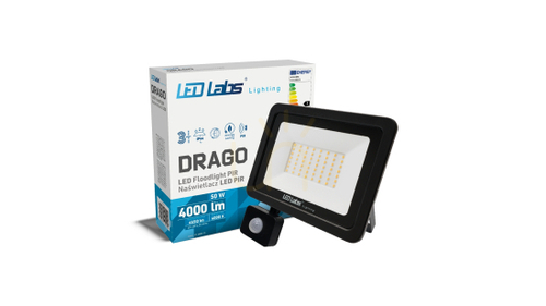 Kontrollera DRAGO 50W NW IP44 SLIM PIR LED-strålkastare