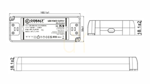 CobaltElectro PFV 12V 75W IP20 B LED strömförsörjning. small 1