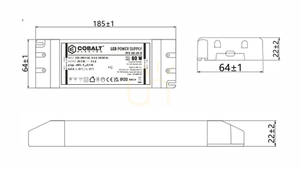 CobaltElectro PFV 12V 60W IP20 B LED strömförsörjning. small 1