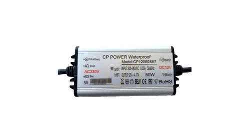 Kontrollera Metallhölje 12V 50W IP67 V2 strömförsörjningsmodul