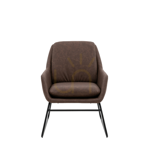 Kontrollera Stol Gallery Direct Funton brun retro PU med metallben 63,5x88,5x83,5 cm