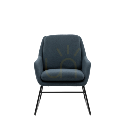 Kontrollera Fåtölj Gallery Direct Funton midnattsblå retro metallben