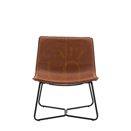 Kontrollera Fåtölj Gallery Direct Hawking brun konstläder svart metallram 65,5x67,5x75,5 cm