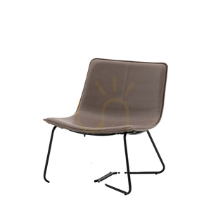Gallery Direct Hawking Ember loungefåtölj i konstläder med svart metallram small 4
