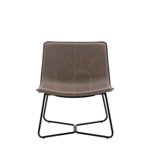 Gallery Direct Hawking Ember loungefåtölj i konstläder med svart metallram small 0