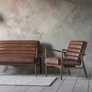 Datsun fåtölj i vintagebrunt läder 70 × 76 × 80 cm – Gallery Direct small 2
