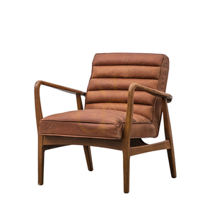 Datsun fåtölj i vintagebrunt läder 70 × 76 × 80 cm – Gallery Direct small 3