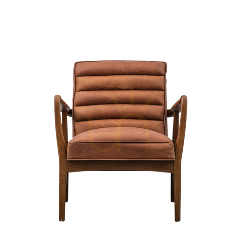 Kontrollera Datsun fåtölj i vintagebrunt läder 70 × 76 × 80 cm – Gallery Direct