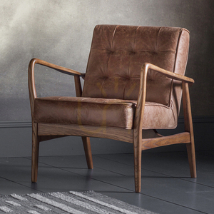 Gallery Direct Humber Vintage Brown fåtölj i läder med ekram small 1