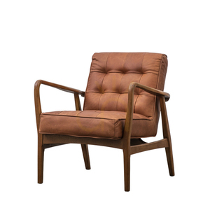 Gallery Direct Humber Vintage Brown fåtölj i läder med ekram small 3