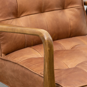 Gallery Direct Humber Vintage Brown fåtölj i läder med ekram small 5