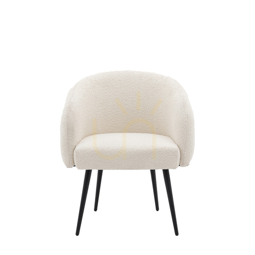 Kontrollera Gallery Direct Bugatti fåtölj i bouclé off white 69 × 64 × 81 cm