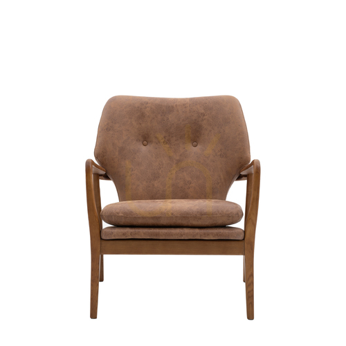 Kontrollera Fåtölj Gallery Direct Jensen brun läder ek 73x74x85 cm