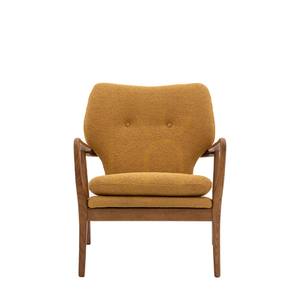 Gallery Direct Jensen ockrafärgad fåtölj i ek, mid-century 73 × 71 × 85 cm small 0