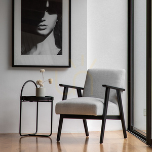 Gallery Direct Neyland Stone fåtölj med svart ram 61 × 73 × 80,5 cm small 2