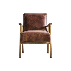 Gallery Direct Neyland fåtölj i vintagebrunt läder, 61 cm small 0