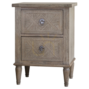 Gallery Direct Mustique sängbord med 2 lådor i naturligt minditrä, 50 × 40 × 66,5 cm small 0