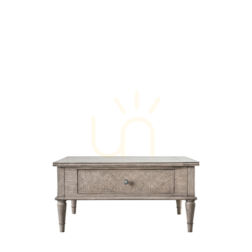Kontrollera Soffbord Gallery Direct Mustique Square 2 Drawer 90x90 cm naturträ