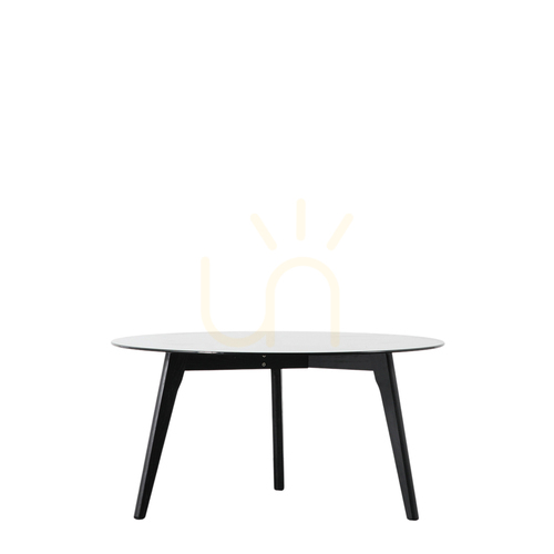 Kontrollera Soffbord Gallery Direct Blair runt svart ek rökt glas 90 cm