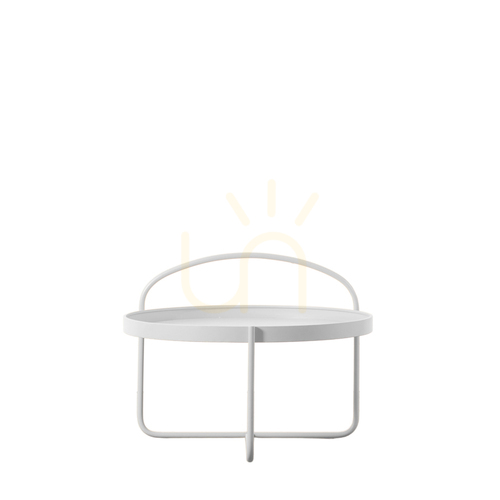 Kontrollera Soffbord Gallery Direct Melbury vit metall 65x65 cm