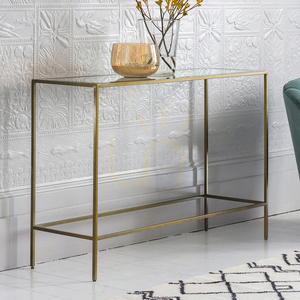 Konsolbord Gallery Direct Rothbury brons metall och glas 110x35x76 cm 1 Konsolbord Gallery Direct Rothbury brons metall och glas 110x35x76 cm small 1
