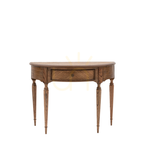 Kontrollera Konsolbord Gallery Direct Highgrove Demi Lune natur Mindi 92,5 cm