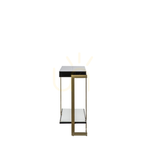 Konsolbord Gallery Direct Ardella svart/guld glas järn 120 cm 4 Konsolbord Gallery Direct Ardella svart/guld glas järn 120 cm small 4