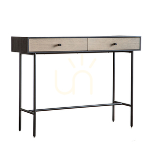 Konsolbord Gallery Direct Carbury svart/natur ekfanér MDF metall 110x35x80 cm small 3