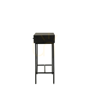 Konsolbord Gallery Direct Carbury svart/natur ekfanér MDF metall 110x35x80 cm small 5