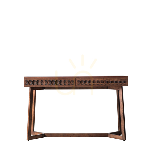 Kontrollera Skrivbord Gallery Direct Boho Retreat brun mangoträ 130 cm 2 lådor