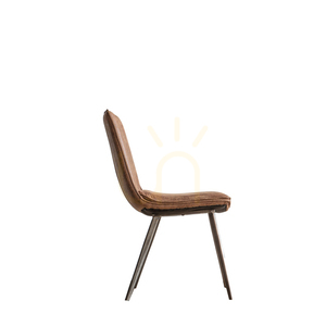 Stol Gallery Direct Hinks brun konstläder med metallben 2-pack small 4